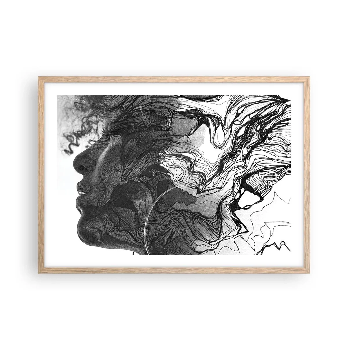 Póster en marco roble claro - Enredada en sueños - 70x50 cm