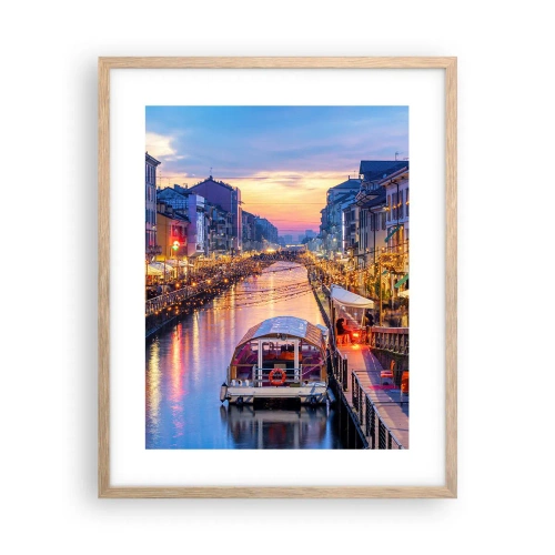 Póster en marco roble claro - Una noche de luz y diversión - 40x50 cm