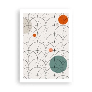 Póster - Abstracción geométrica moderna con acentos coloridos. - 50x70cm - Con espíritu pop-art - Decoración de pared moderna para salón y dormitorio ARTTOR