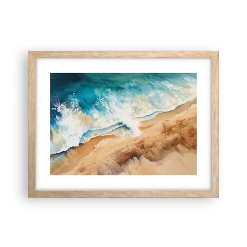 Póster en marco roble claro - Olas recurrentes - 40x30 cm