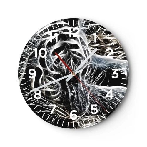 Reloj de pared - Reloj de vidrio - Un estudio sobre la ligereza felina - 30x30 cm