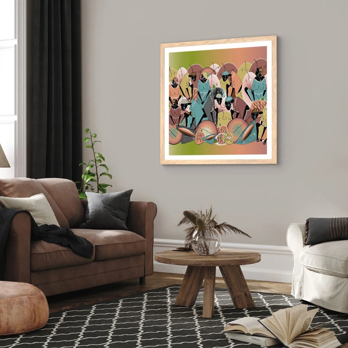 Póster en marco roble claro - Se avecina una gran celebración - 50x50 cm