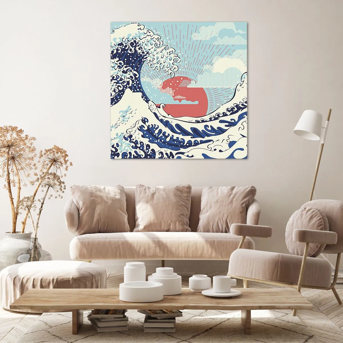 Cuadro sobre lienzo - Impresión de Imagen - De inspiración japonesa - 30x30 cm