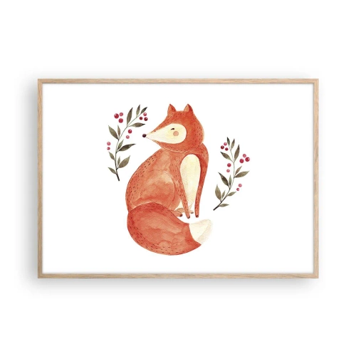 Póster en marco roble claro - Pequeño pelirrojo - 100x70 cm