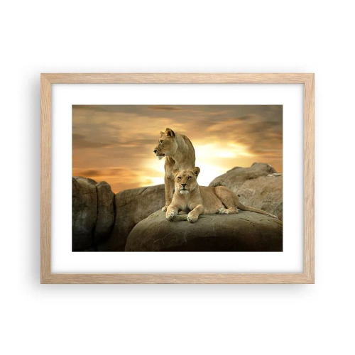 Póster en marco roble claro - Majestuosidad real - 40x30 cm