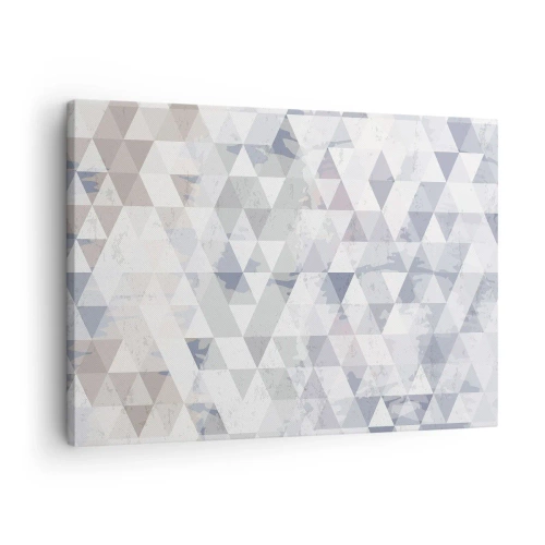 Cuadro sobre lienzo - Impresión de Imagen - Patrón de triángulo geométrico en tonos pastel - 70x50cm - A ritmo de triángulo - Decoración de pared moderna para salón y dormitorio ARTTOR