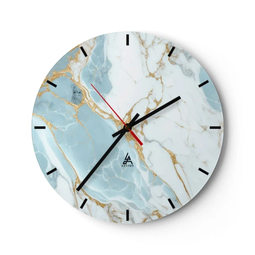 Reloj de pared - Reloj de vidrio - Riqueza en la piedra - 40x40 cm