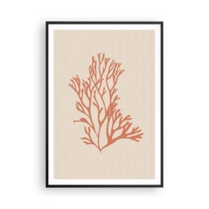 Póster en marco negro - Filigrana de coral - 70x100 cm