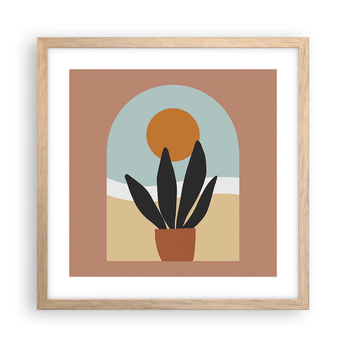 Póster en marco roble claro - Pequeñas alegrías - 40x40 cm