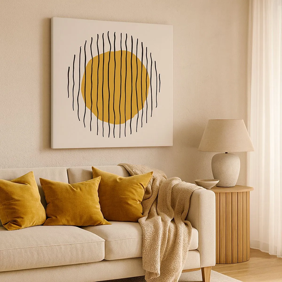 Cuadro sobre lienzo - Impresión de Imagen - Abstracción cálida - 30x30 cm