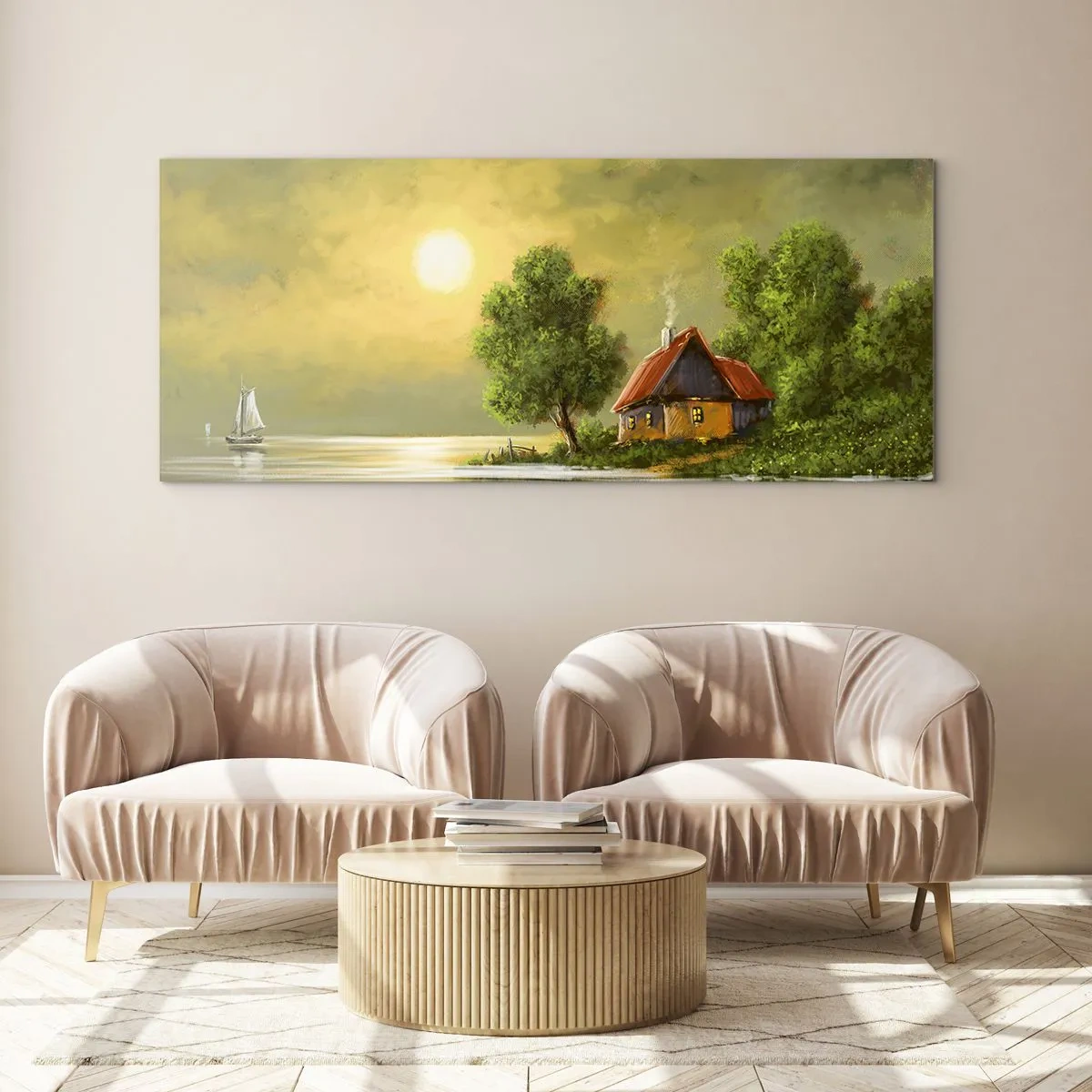 Cuadro sobre vidrio - Impresiones sobre Vidrio - Es hermoso, como salido de un cuadro - 100x40 cm