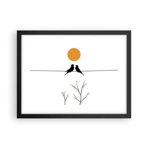 Póster en marco negro - Noche de ruiseñores - 40x30 cm