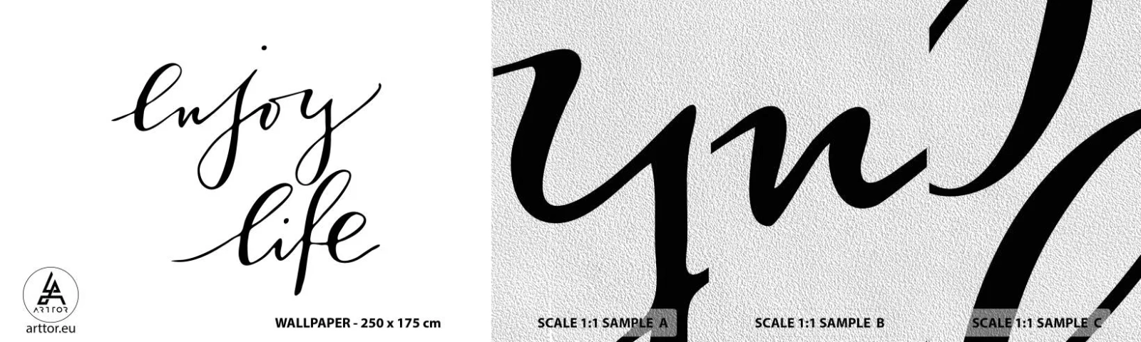 Muestra de fotomural Premium Sand - Nada que añadir... - Tipografía, Afirmación, Máxima - 100x30 cm