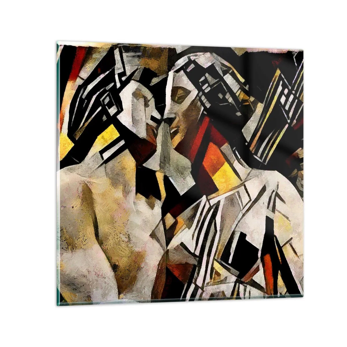 Cuadro sobre vidrio - Impresiones sobre Vidrio - Un beso escultural - 30x30 cm
