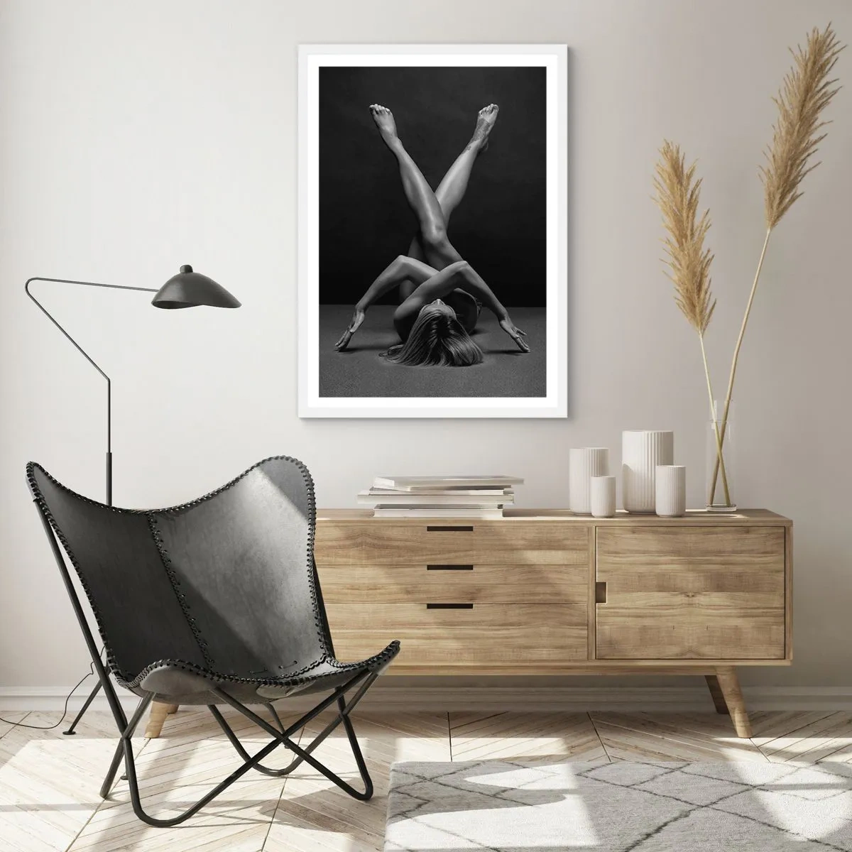 Póster en marco blanco - Geometría al desnudo - 40x50 cm