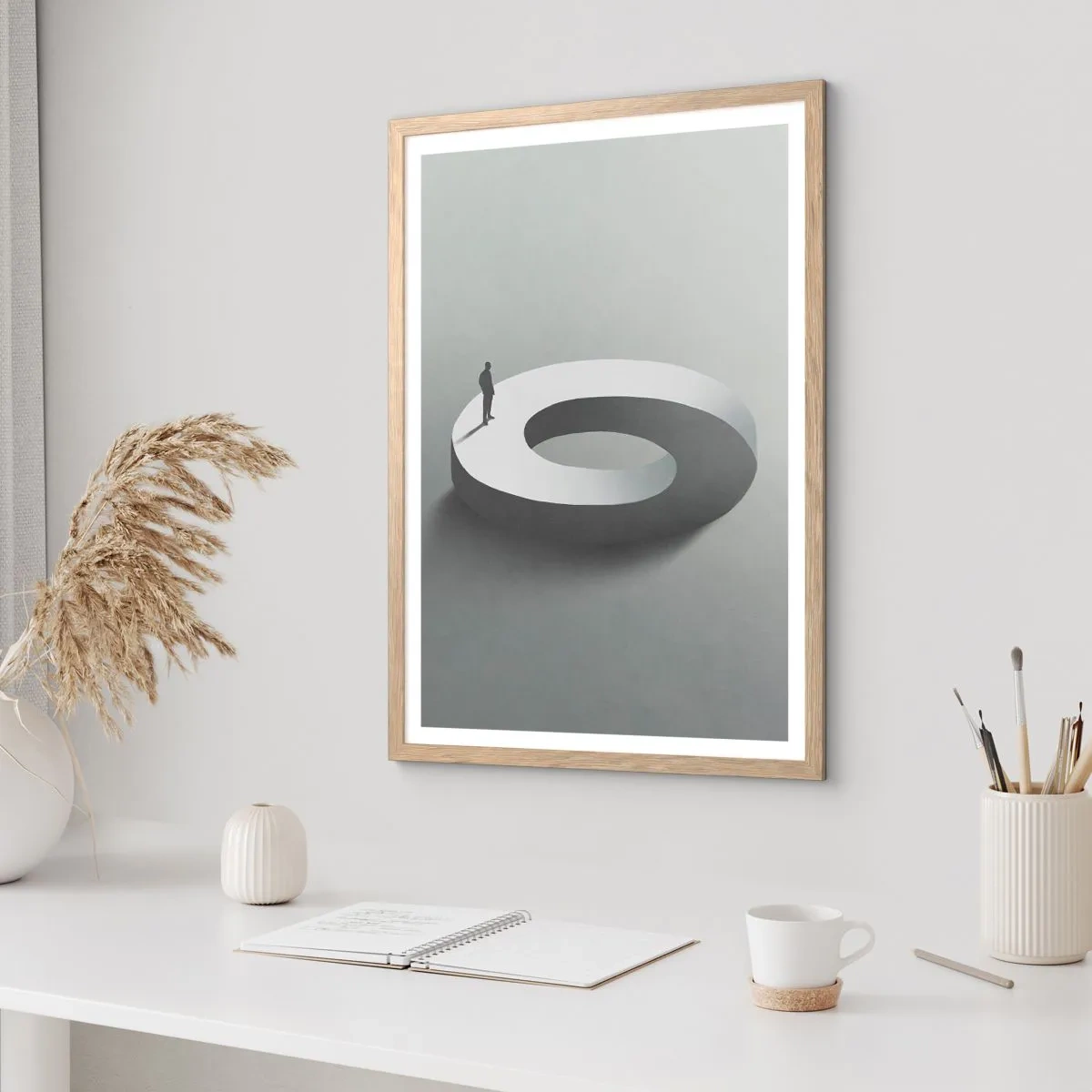 Póster en marco roble claro - Ser sabio no es una labor sencilla - 70x100 cm