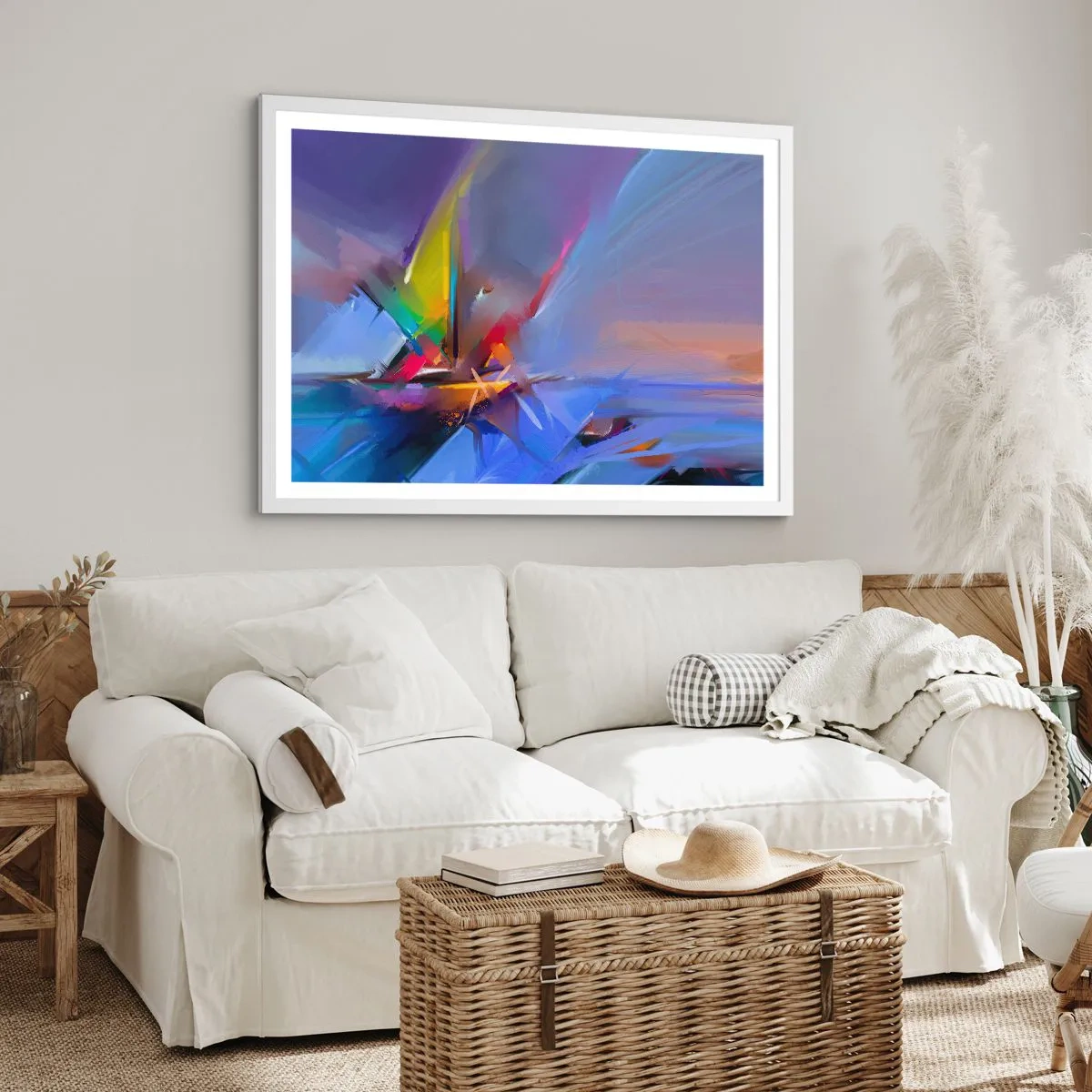 Póster en marco blanco - Como un pájaro - 70x50 cm