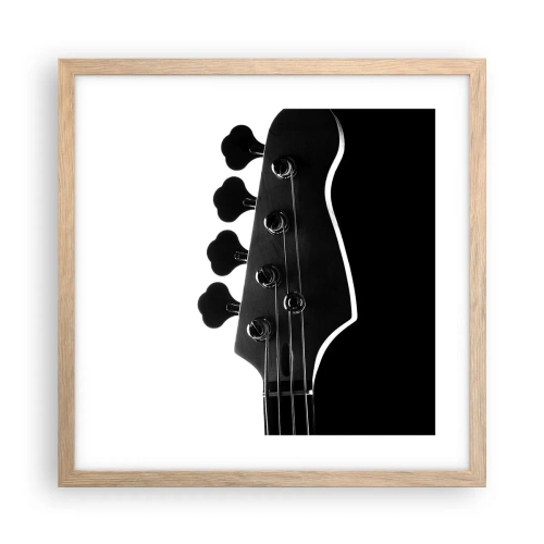 Póster en marco roble claro - Silencio musical - 40x40 cm