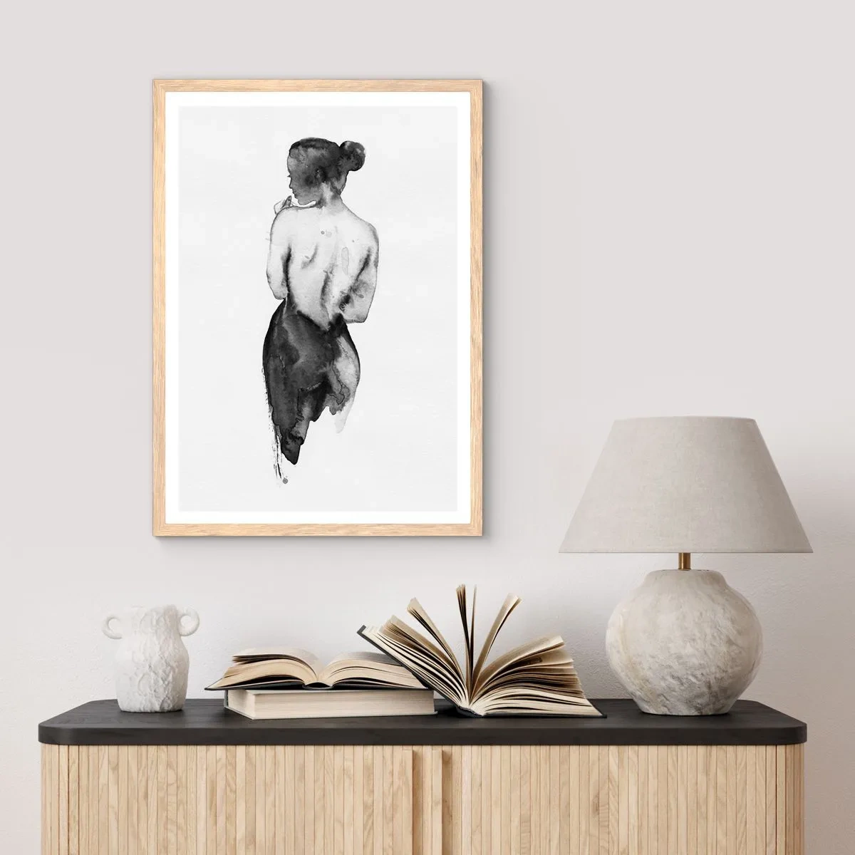 Póster en marco roble claro - Sin ella el mundo deja de tener sentido - 50x70 cm