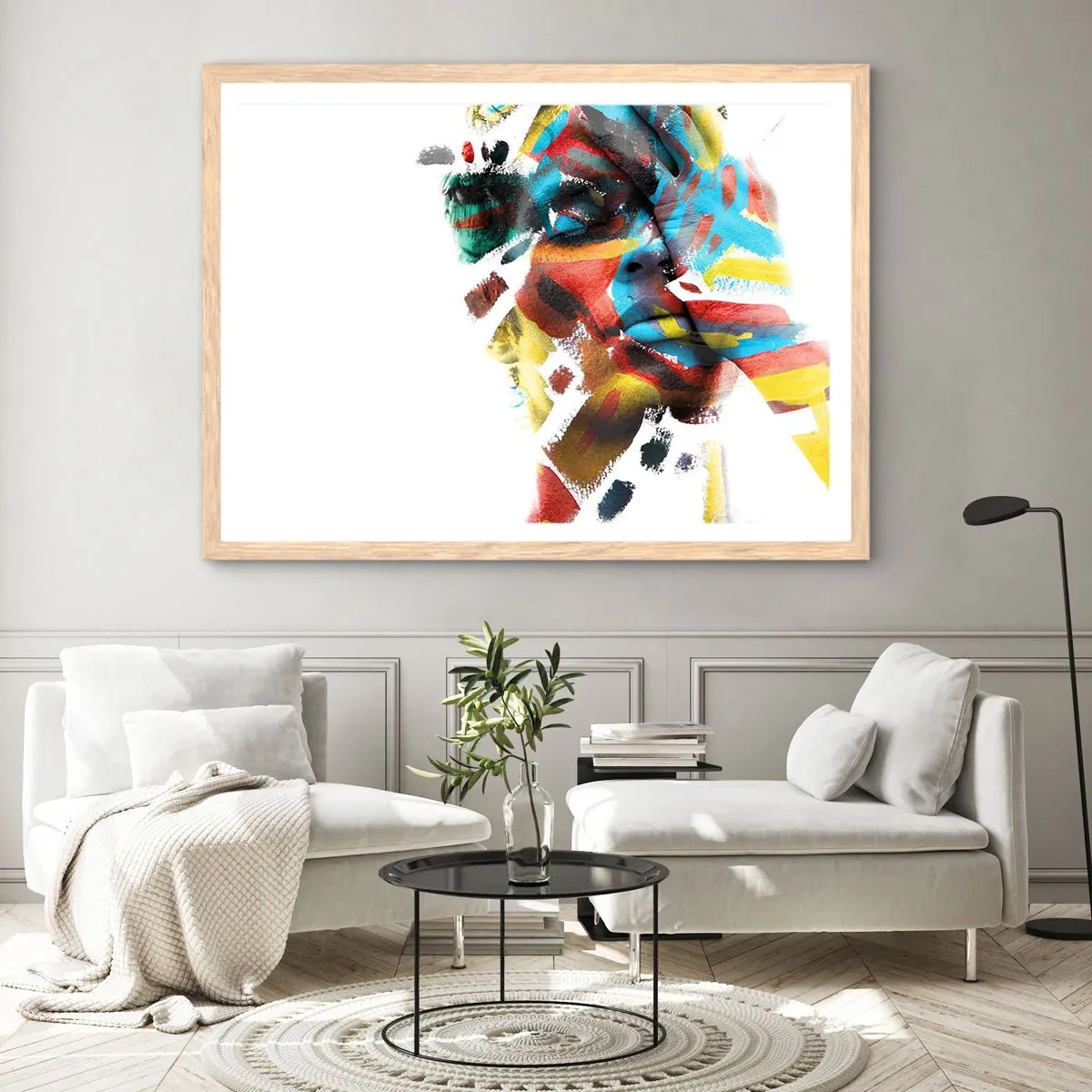 Póster en marco roble claro - Una personalidad colorida - 40x30 cm