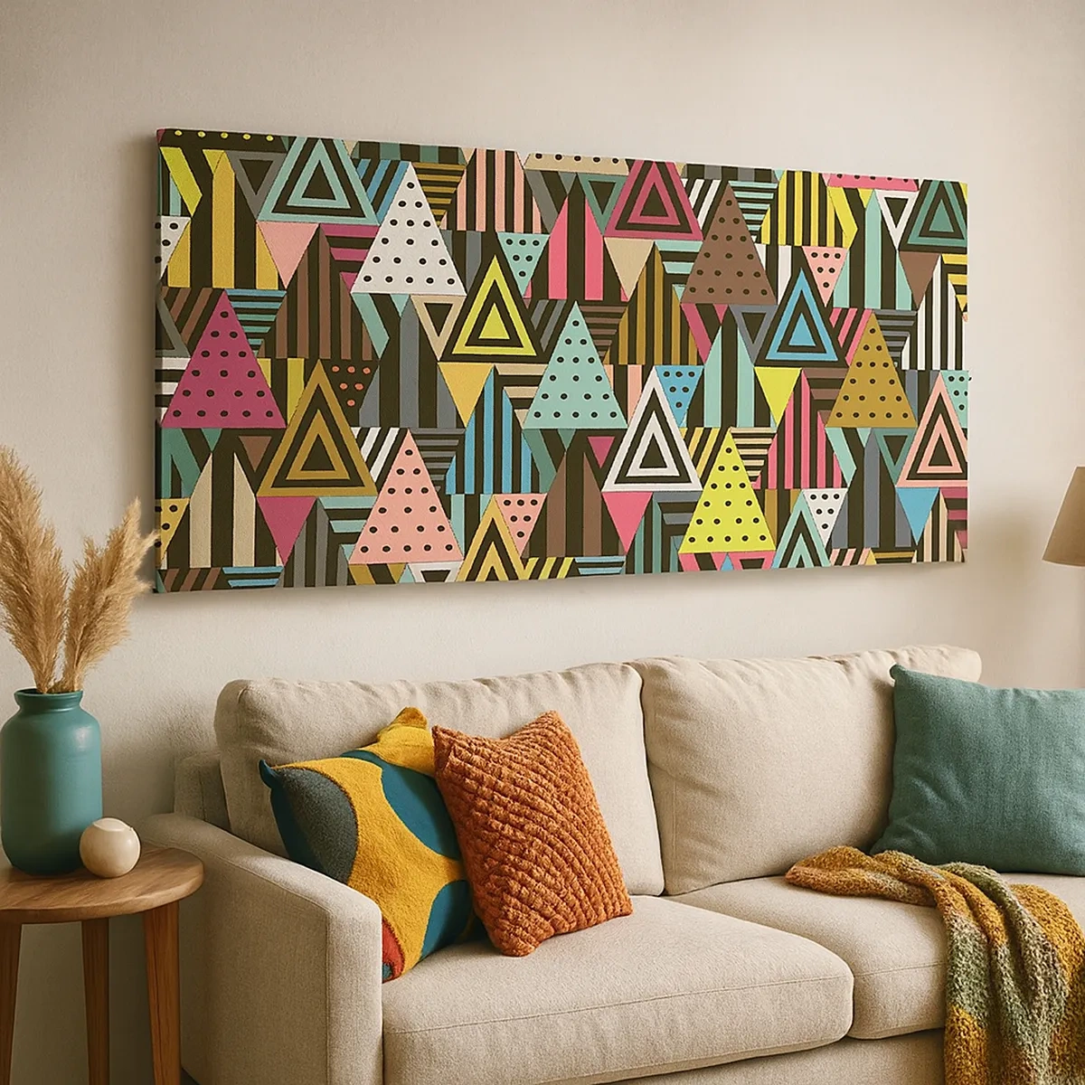 Cuadro sobre lienzo - Impresión de Imagen - A ritmo de triángulo - 30x30 cm