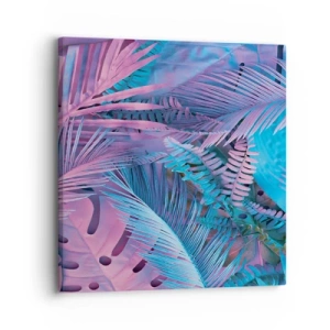 Cuadro sobre lienzo - Impresión de Imagen - Trópicos en rosa y azul - 30x30 cm