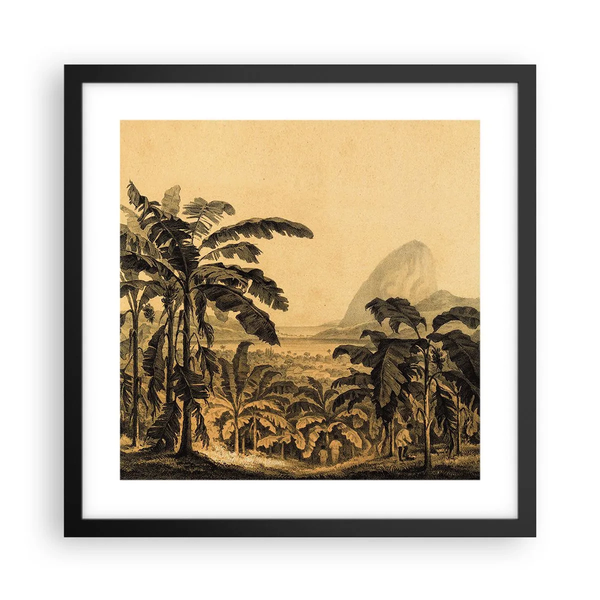 Póster en marco negro - En un ambiente colonial - 40x40 cm