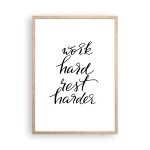 Póster en marco roble claro - Balance de vida - 50x70 cm