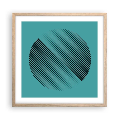 Póster en marco roble claro - El círculo: una variación geométrica - 50x50 cm
