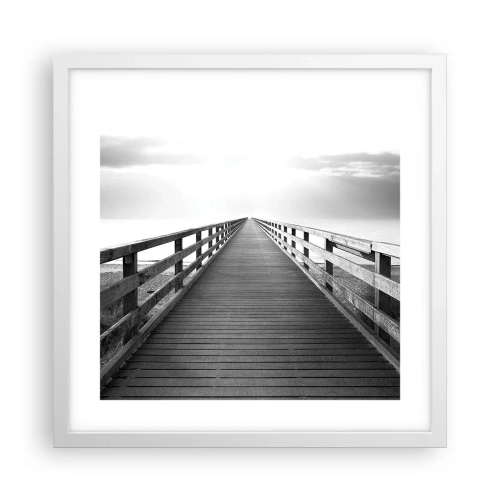 Póster en marco blanco - En la distancia... - 40x40 cm