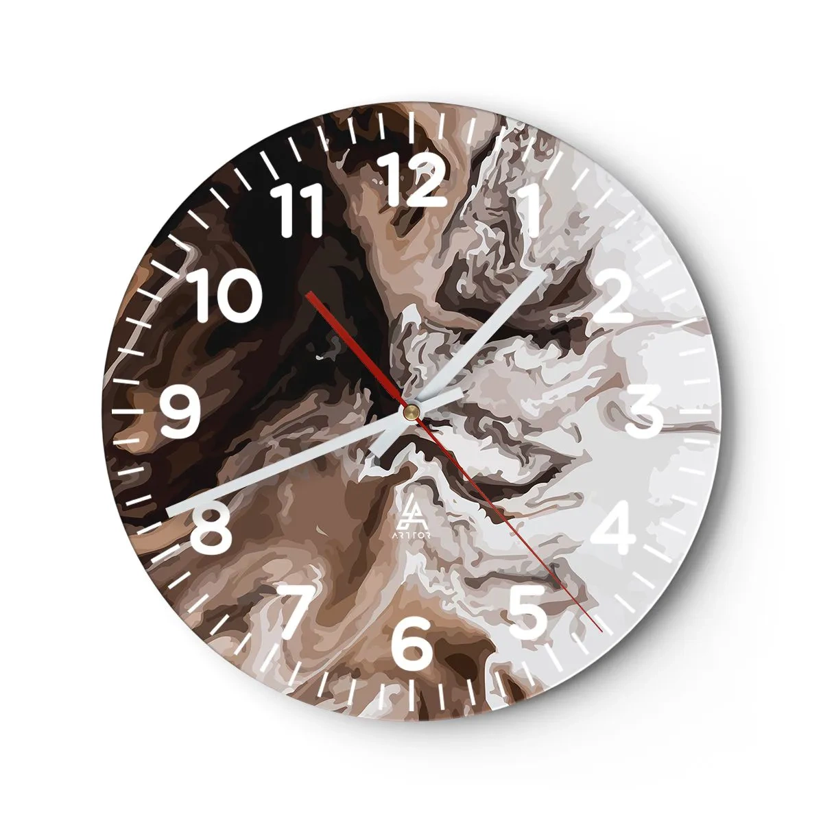 Reloj de pared - Reloj de vidrio - Contenencia del color - 40x40 cm