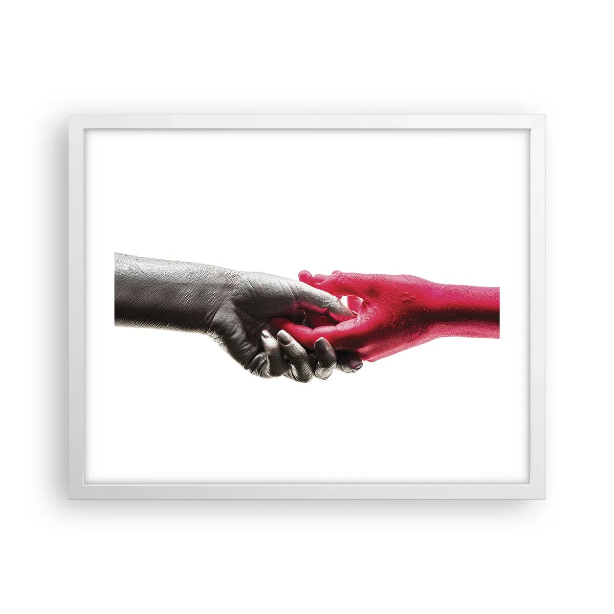 Póster en marco blanco - Juntos, aunque diferentes - 50x40 cm