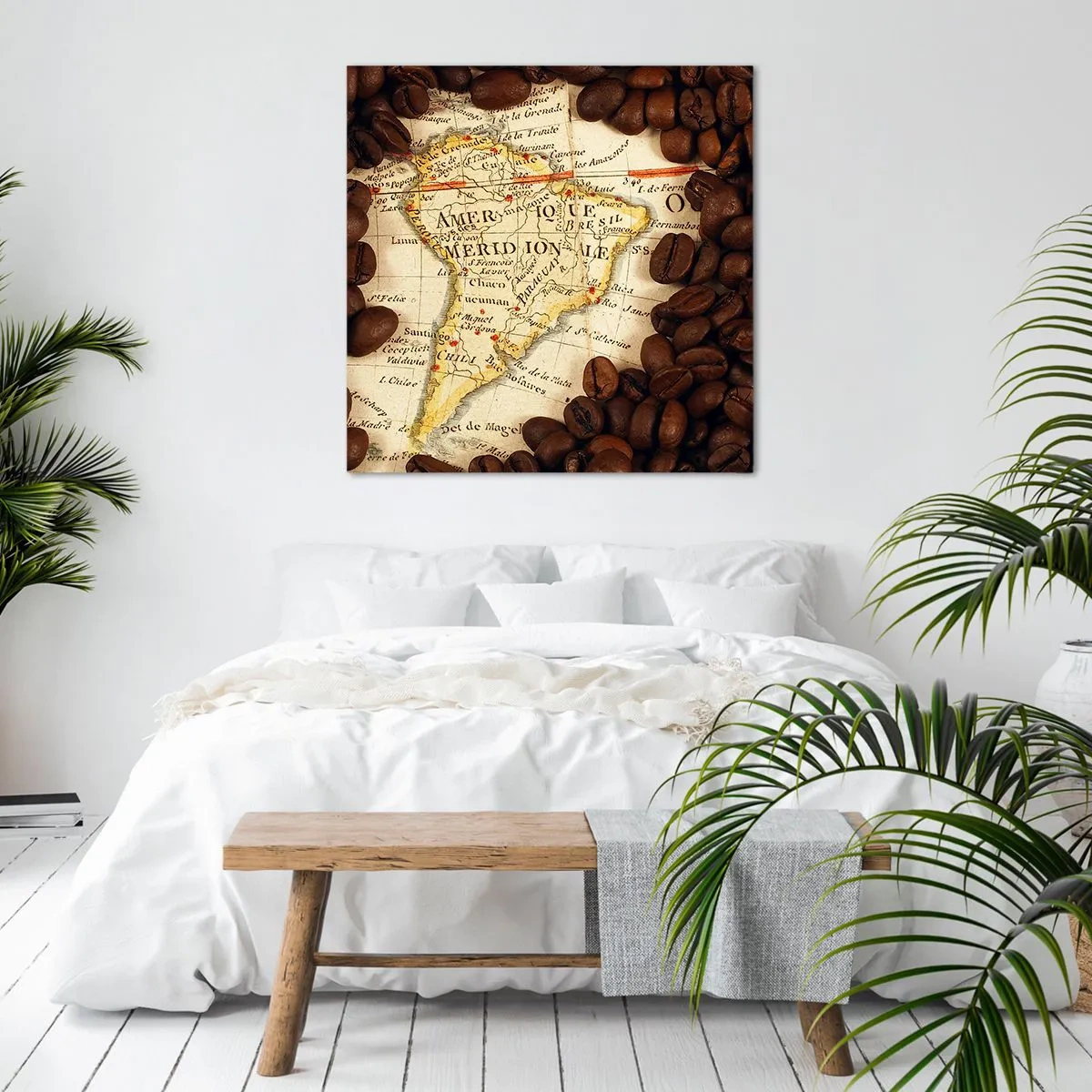 Cuadro sobre lienzo - Impresión de Imagen - ¿De dónde viene el mejor café? - 60x60 cm