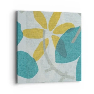 Cuadro sobre lienzo - Impresión de Imagen - Entre hojas azules - 30x30 cm