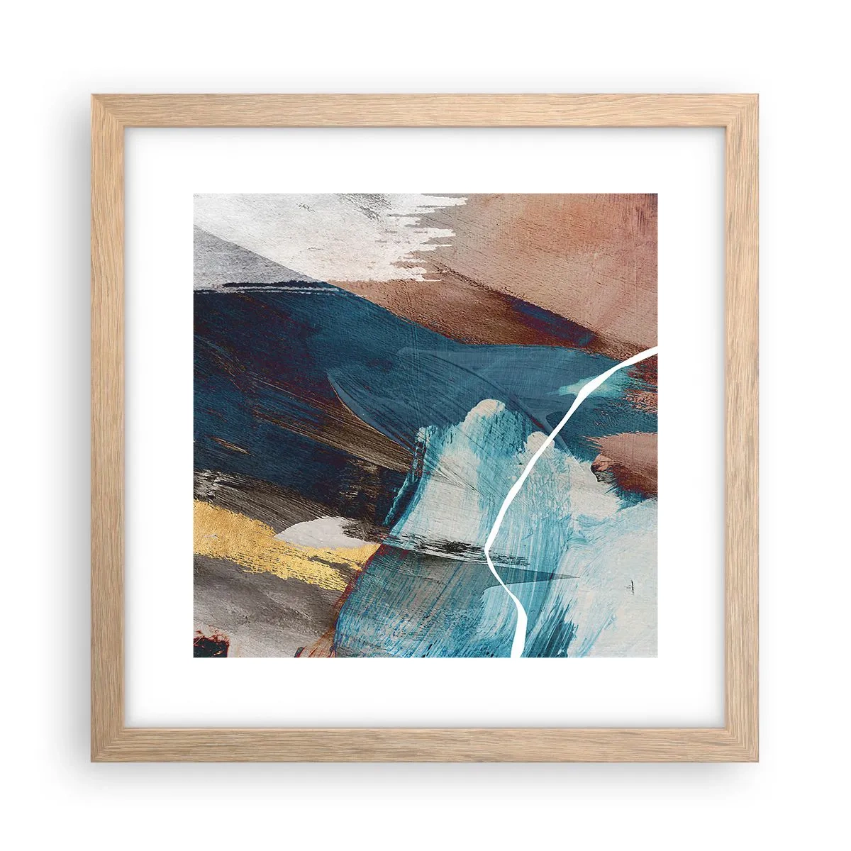 Póster en marco roble claro - Con estilo y energía - 30x30 cm