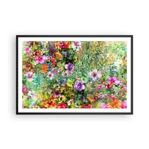 Póster en marco negro - En flores a la perdición - 91x61 cm