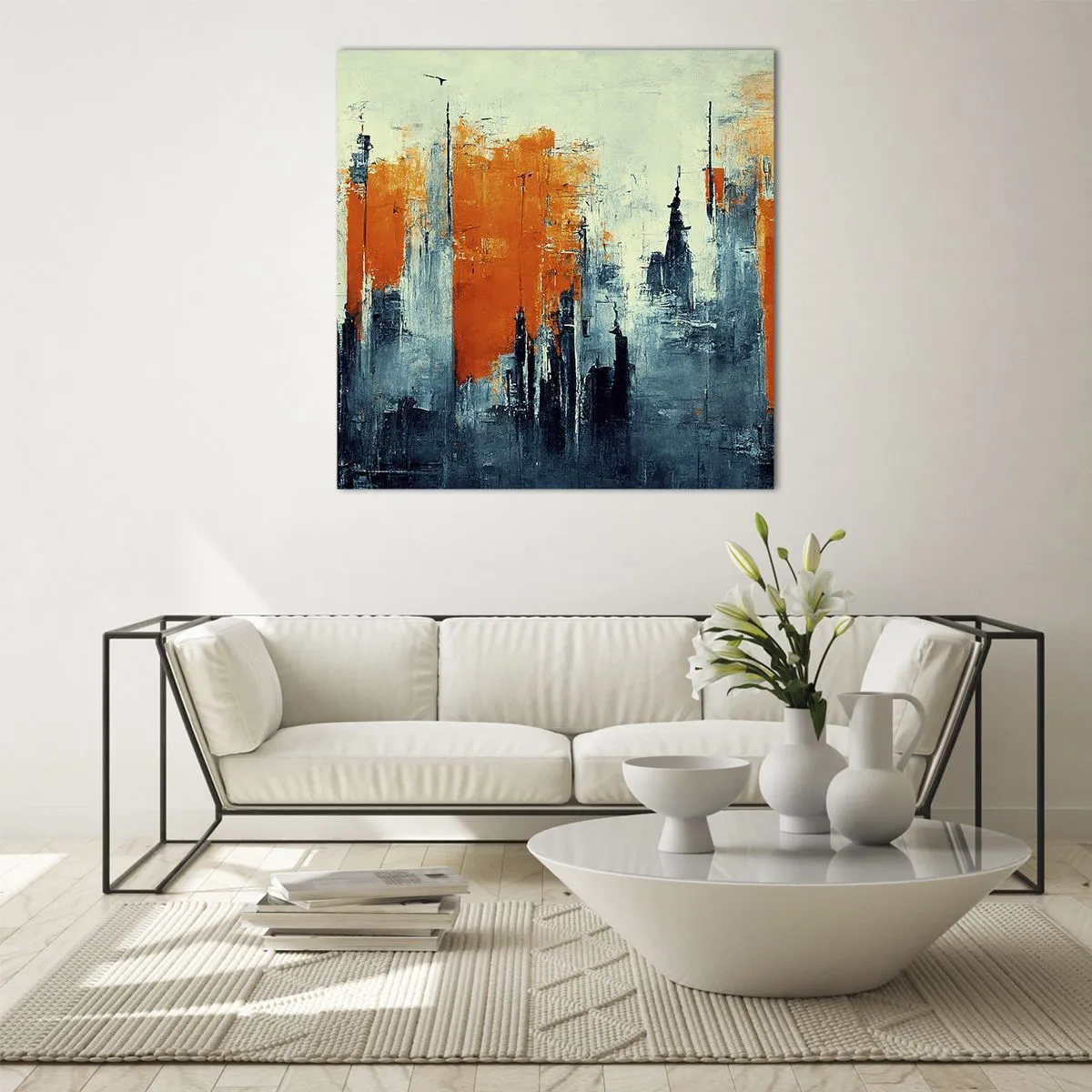 Cuadro sobre vidrio - Impresiones sobre Vidrio - Paisaje moderno - 50x50 cm