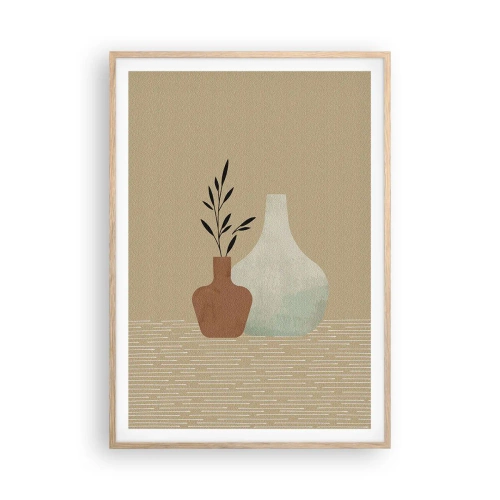 Póster en marco roble claro - Jarrón y su idea - 70x100 cm