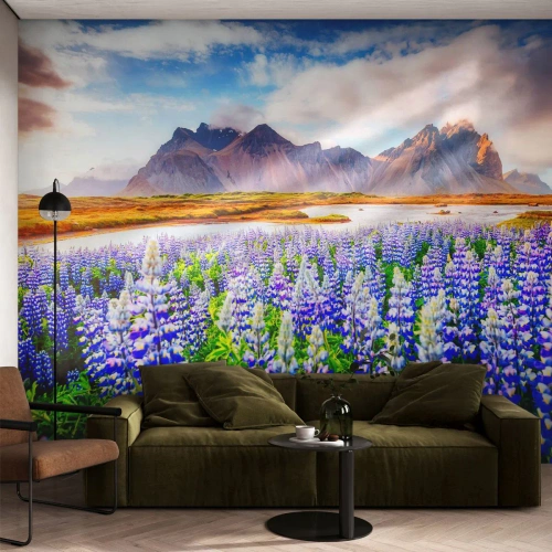 Fotomural Premium Canvas - La fuerza y la severidad junto a la dulzura - Paisaje, Montañas, flores - 350x256 cm