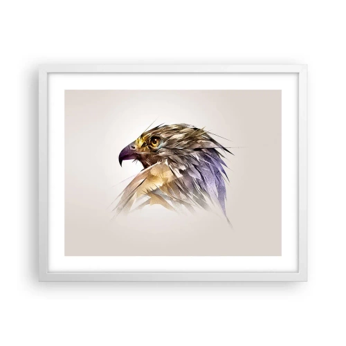 Póster en marco blanco - Retrato de un guerrero - 50x40 cm