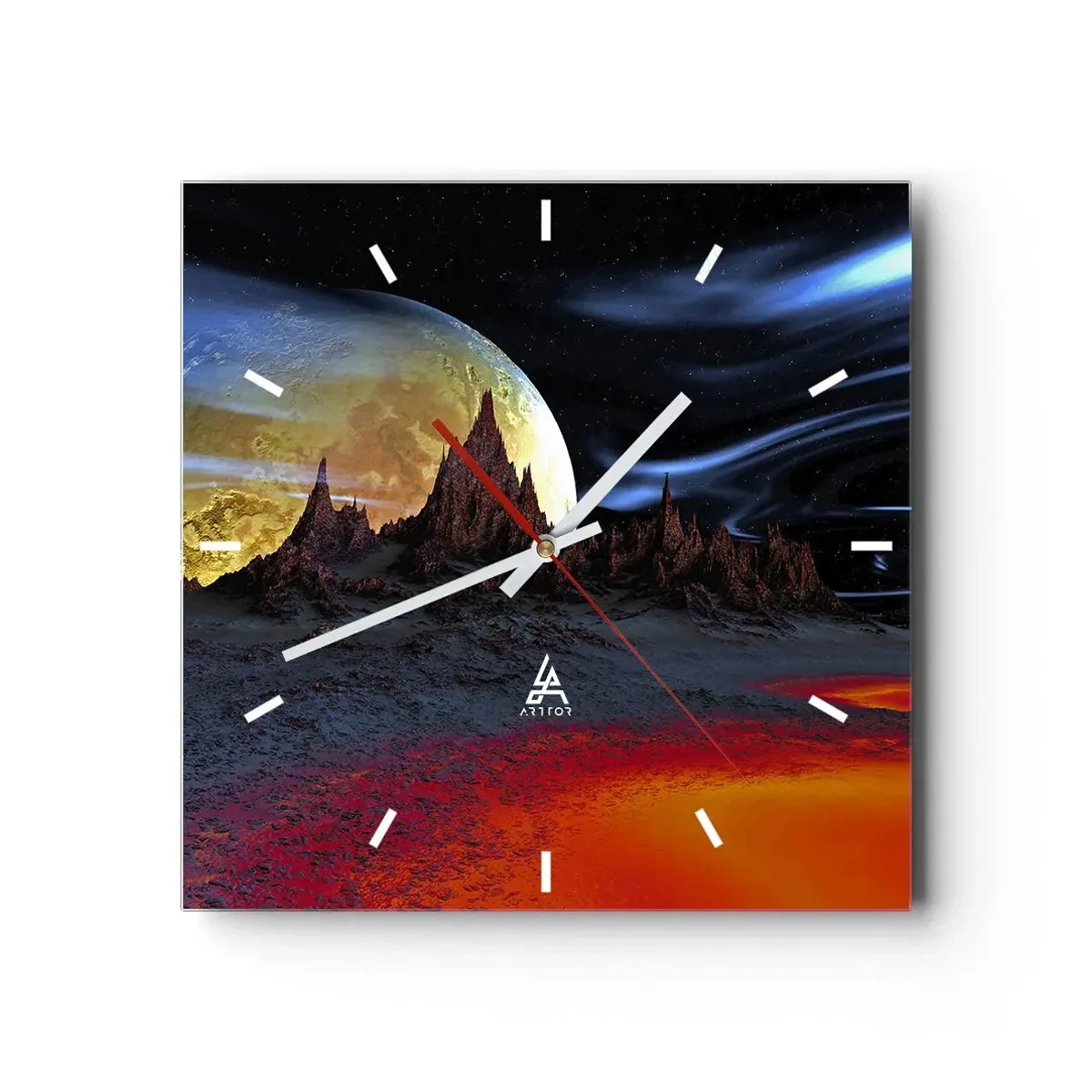Reloj de pared - Reloj de vidrio - Mundo desconocido - 40x40 cm