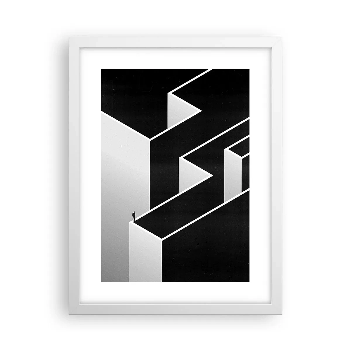 Póster en marco blanco - Soledad en la cumbre - 30x40 cm