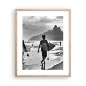 Póster en marco roble claro - Samba para una ola - 40x50 cm