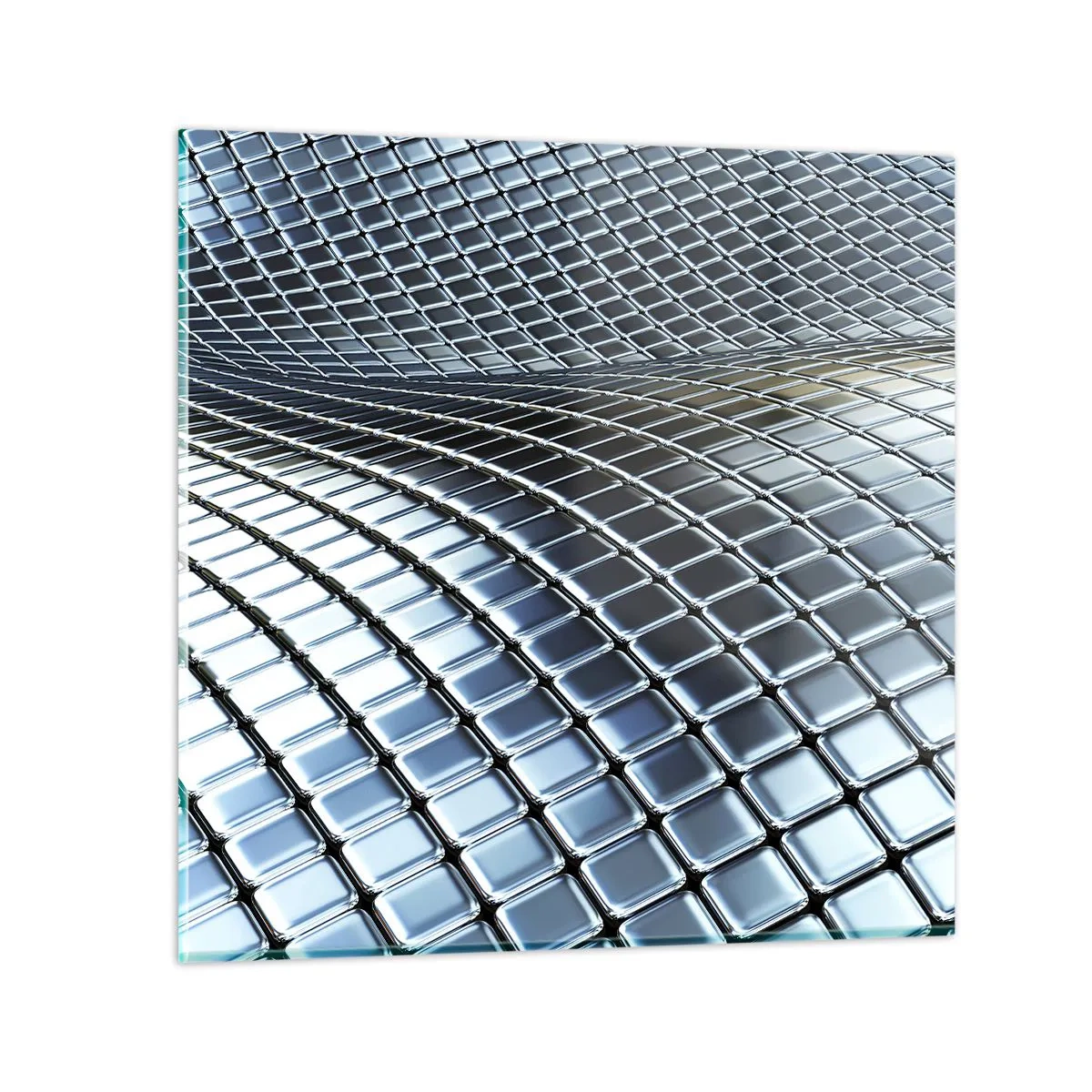 Cuadro sobre vidrio - Impresiones sobre Vidrio - Ola de plata - 30x30 cm