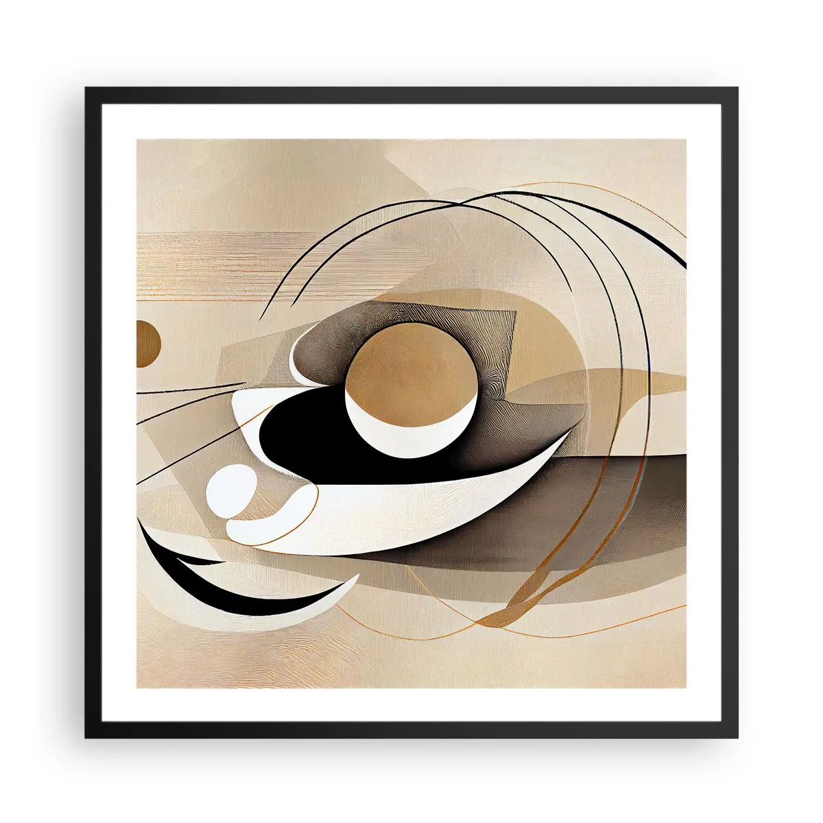 Póster en marco negro - Composición: la esencia de las cosas - 60x60 cm