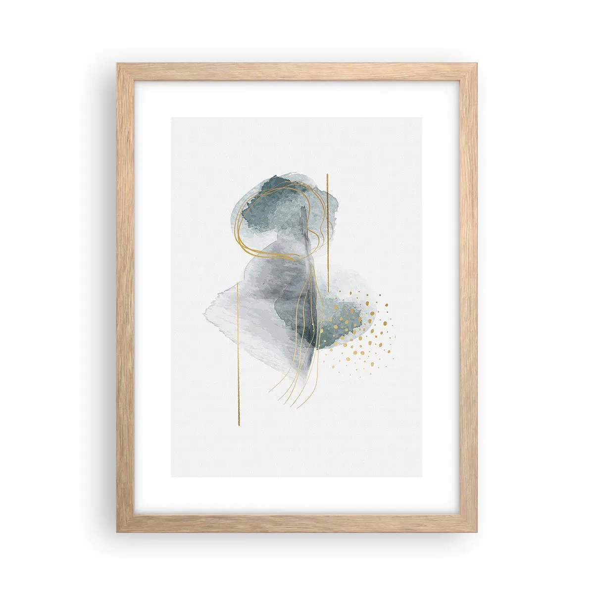 Póster en marco roble claro - Sobre la relación entre el gris y el oro - 30x40 cm