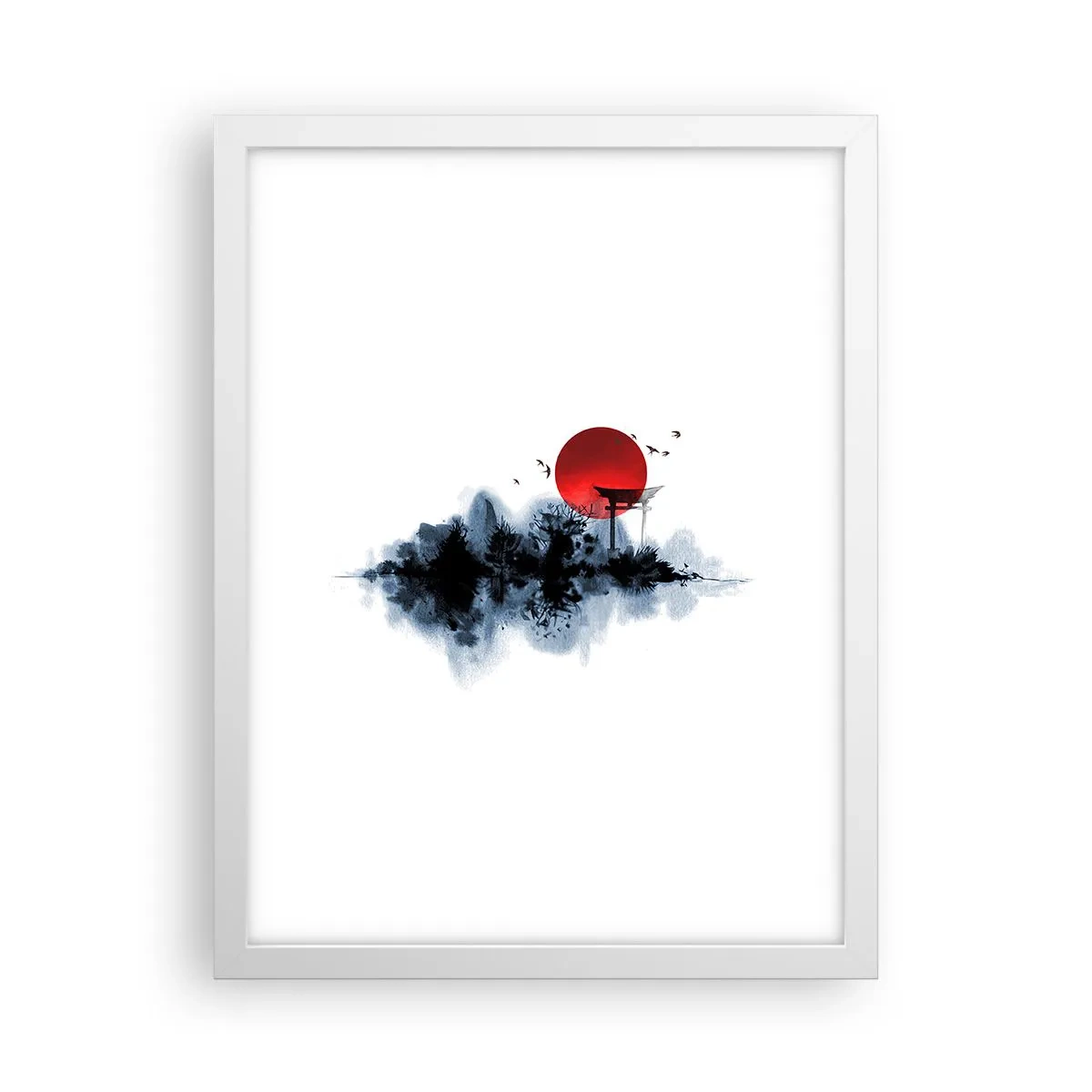 Póster en marco blanco - Visión japonesa - 30x40 cm
