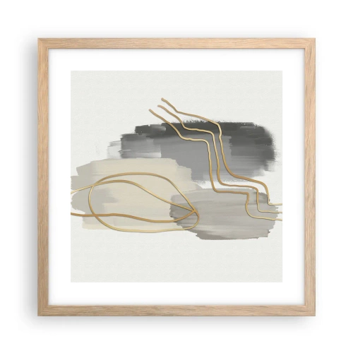 Póster en marco roble claro - Persistencia y movimiento - 40x40 cm
