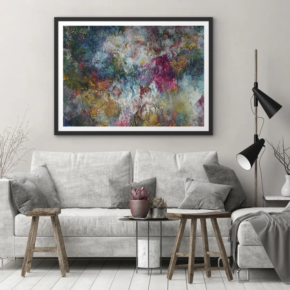 Póster en marco negro - En plena floración - 50x40 cm