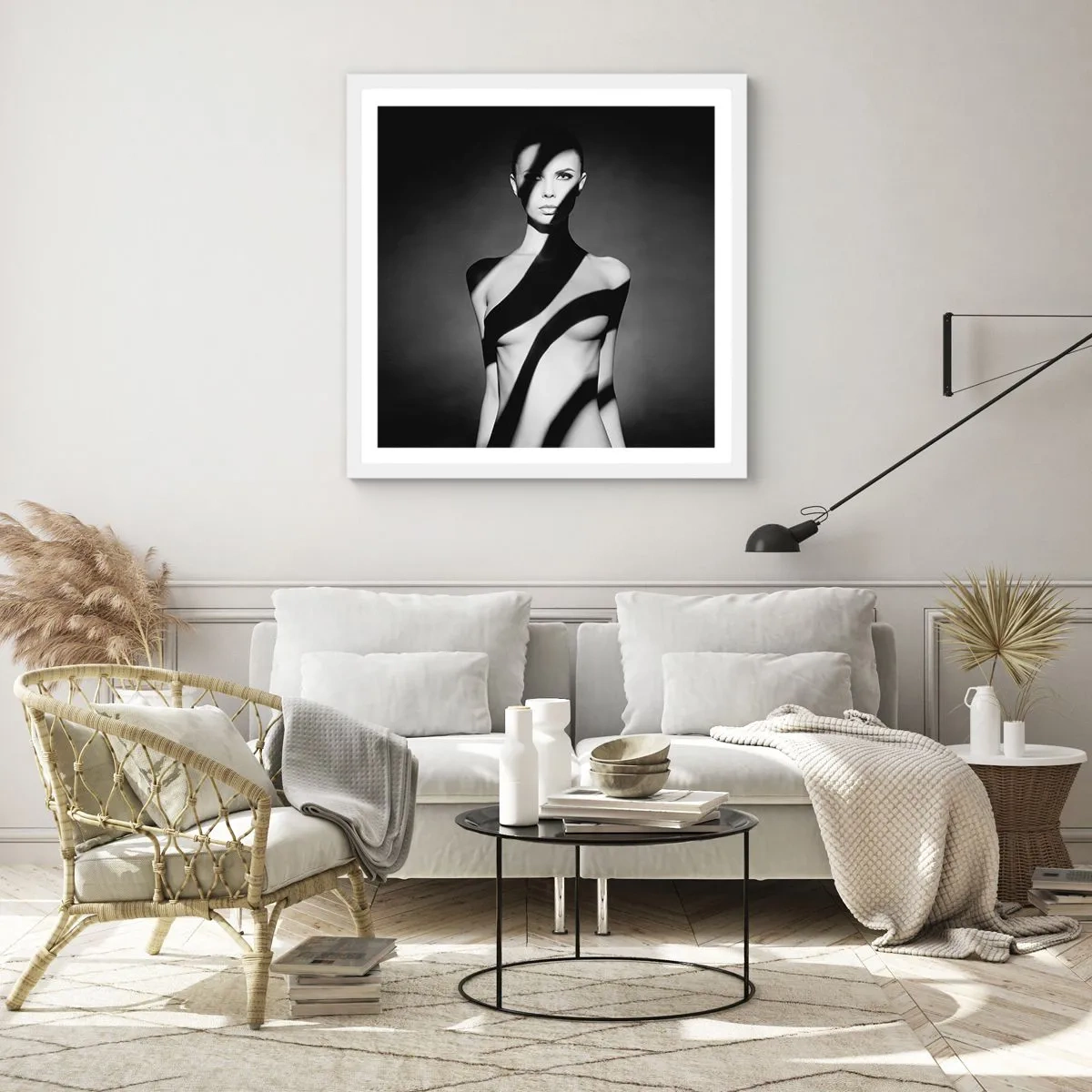 Póster en marco blanco - En la luz y en la sombra - 50x50 cm